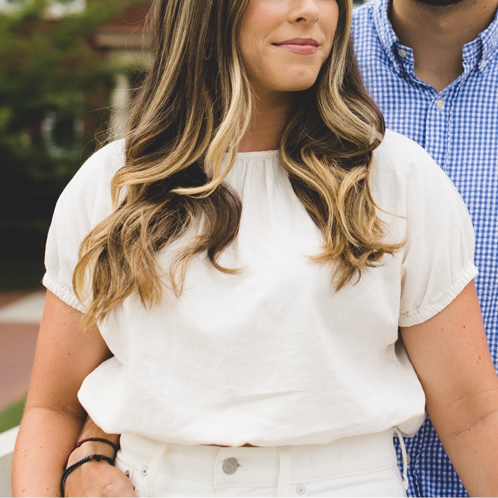 Madewell Beige Linen Open Back Top